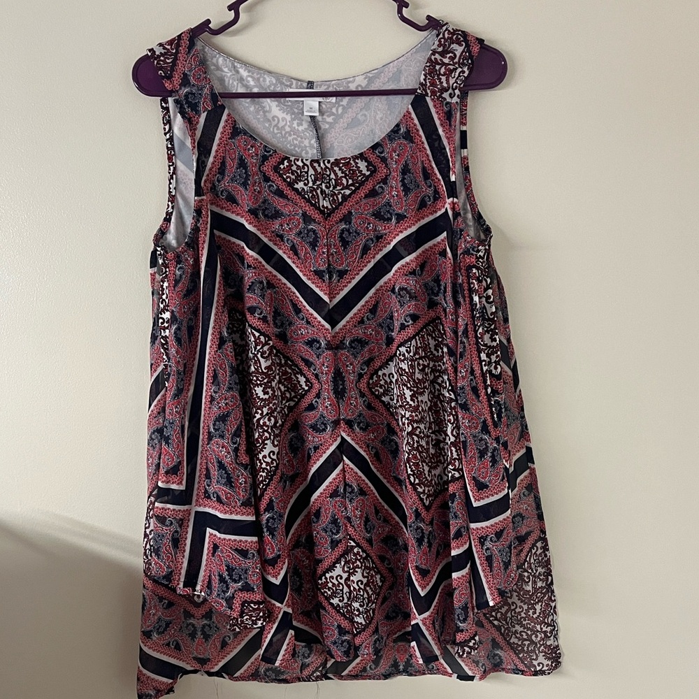 Westport 1962 geometric sleeveless blouse Size Medium